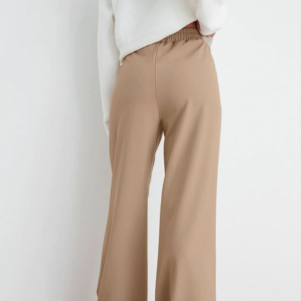 Let's Get Cozy Wide Leg Pants high waist Khaki - Picture 2 of 2